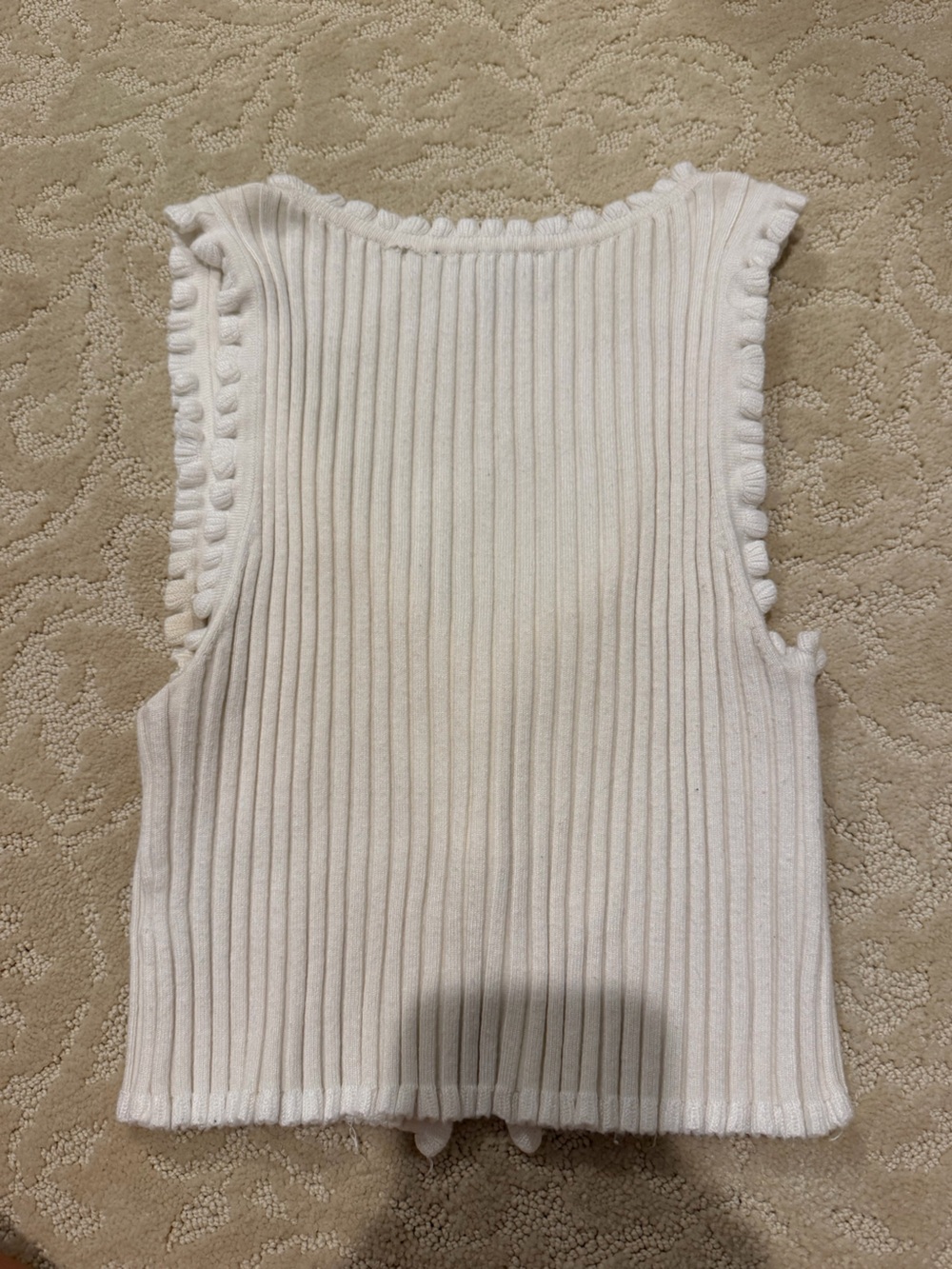 Aritzia Cream Ribbed Button-Front Knit Tank - Picture 3 of 4